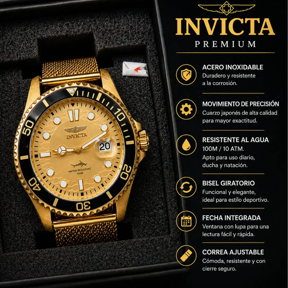 Invicta Golden Art Deco